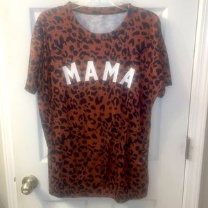 Mama leopard print shirt